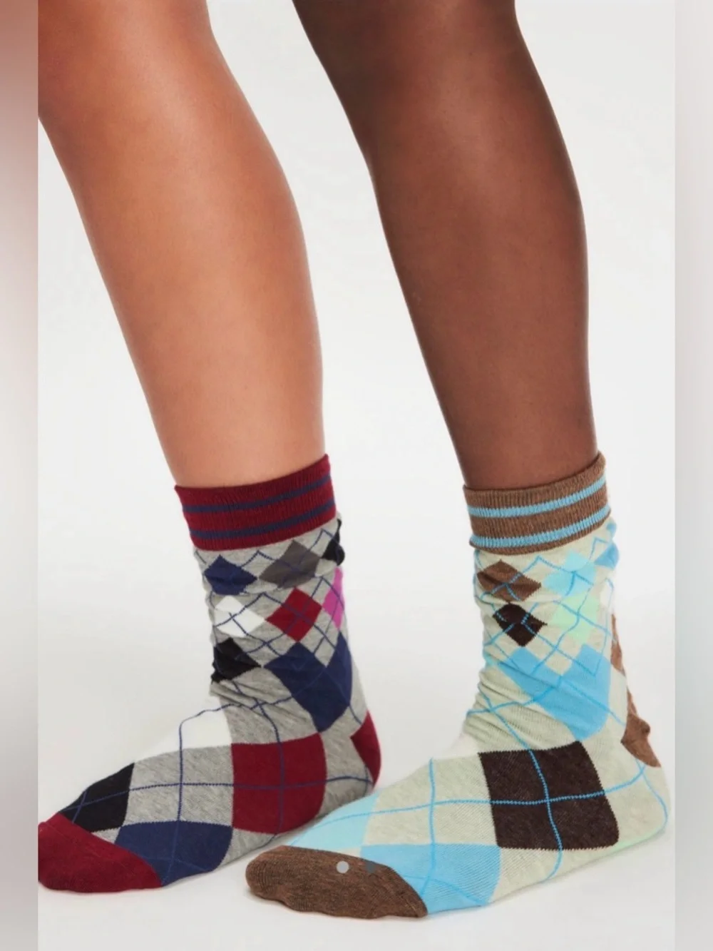 NWT Free People Argyle Socks Grey Combo